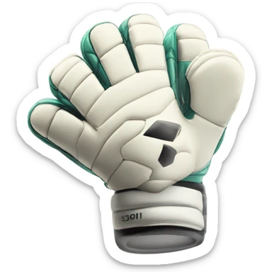 An emoji of a pair of goalkeeper gloves, slightly open, with a sporty design and padded palms, ready to catch a soccer ball sticker