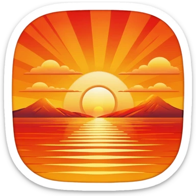 Sunset orange real sticker