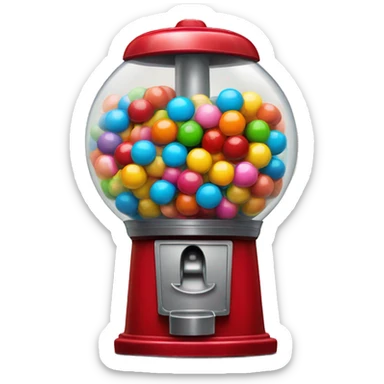Realistic gumball machine with colorful gumball inside of it. sticker