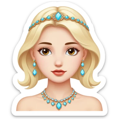 selfie of girl with jewelry sticker