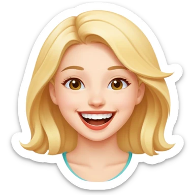 beautiful girl with joyful laugh sticker