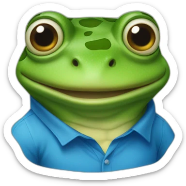 bufo the frog with a blue shirt sticker