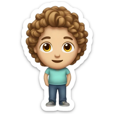 Wavy hair pregnant man sticker