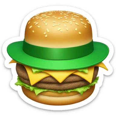 A Big Mac with a green top hat sticker