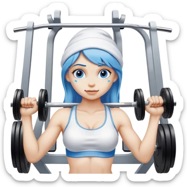 Smurfette in the gym sticker