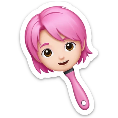 hair brush pink sticker