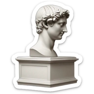 a Roman sculpture programming on a computer sticker