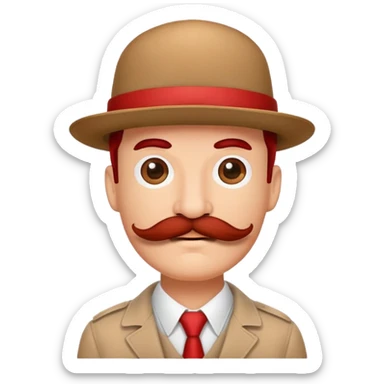 red among us with jentle hat and mustaches sticker