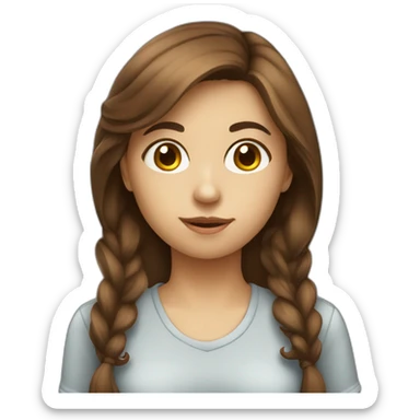 brown haired girl doing math and drinking soda sticker