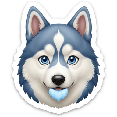 Black and white Siberian husky with blue eyes sticker
