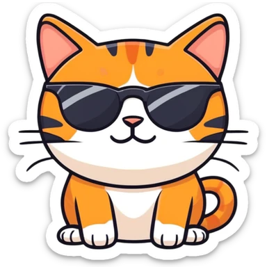 Ginger Cat with sunglasses sticker