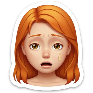 Ginger girl crying pretty sticker