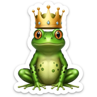 crowned frog sticker