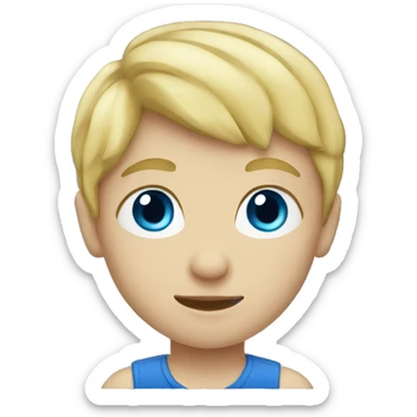 Blonde blue eyed small boy sticker