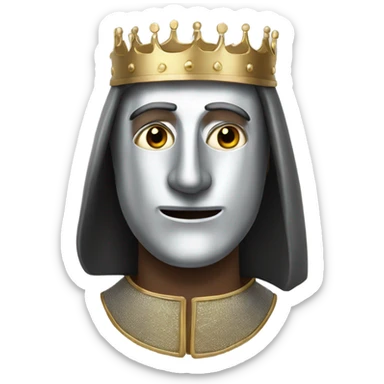 King Baldwin IV of Jerusalem with silver face mask sticker