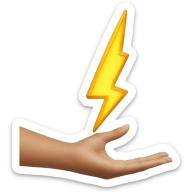 lightning bolt in hand sticker
