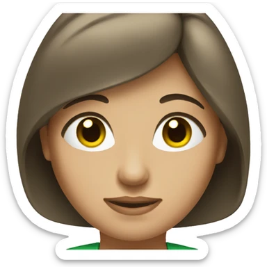 women with brunette bob and green eyes sticker