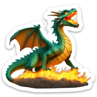 Dragón botando fuego por la boca sticker