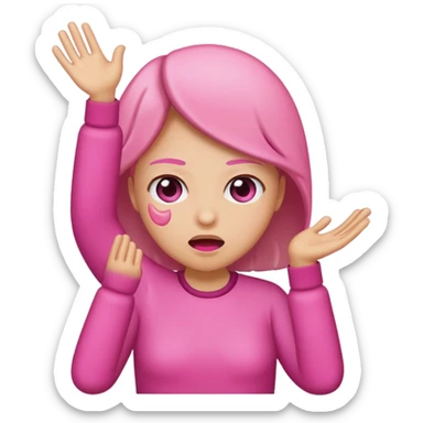 Throwing up pink  sticker