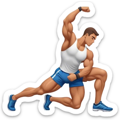 bodybuilder hamstring stretch sticker
