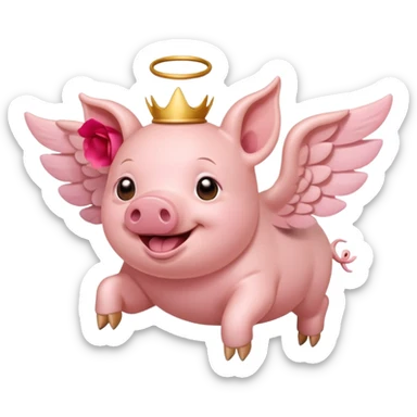 Flying pig sticker
