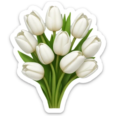 white tulip bouquet  sticker