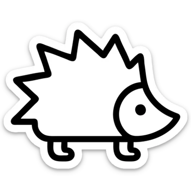 green hedgehog, minimalist sticker
