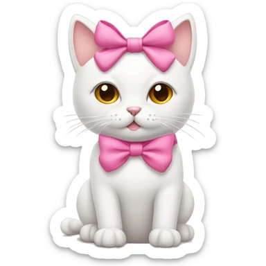 cat with pink bow sticker