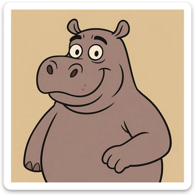 Hippo sticker