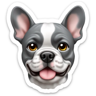 French bull dog gray sticker