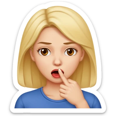 Una mujer mordiendose el dedo sticker