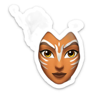 Sexy Ahsoka Tano (bust, front facing, Apple iOS 17 style) horns, tendrils sticker
