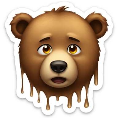 the bear is crying tears sticker