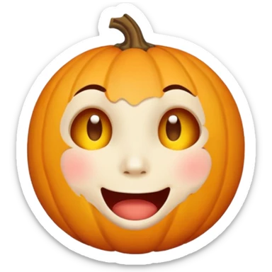 fall ecstatic emoticon artsy white backgroudn slightly creepy sticker