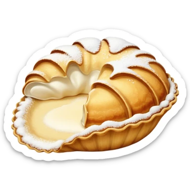Half-clam shaped baked desert sticker