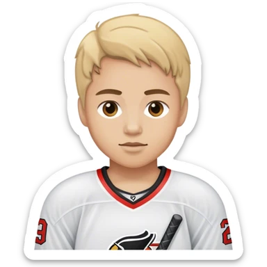 Mi bitmoji as a hockey player sticker