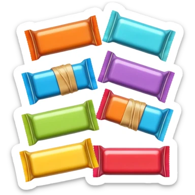 retro candy wrapped  individual  sticker