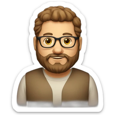 Fat bearded guy with glasses of Arabia sticker