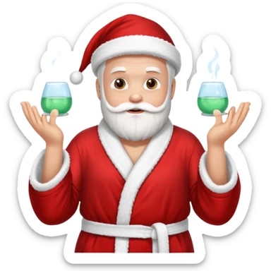 Santa having a spa day sticker