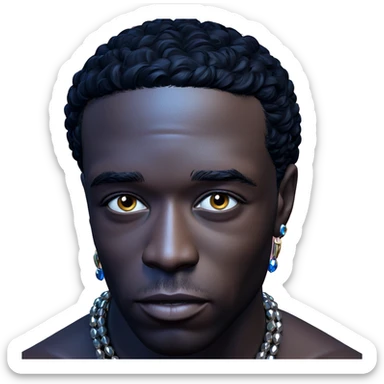 dark-skinned boy with jewelry sticker