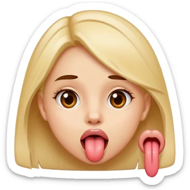 girl sticking out her tongue  sticker