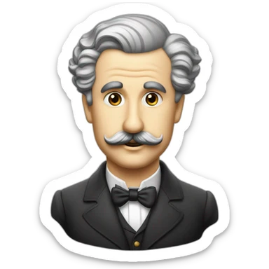 Dictateur des années 1940 en Allemagne avec Only Charlie Chaplin's moustache et les cheveux plaqué sur le côté sticker