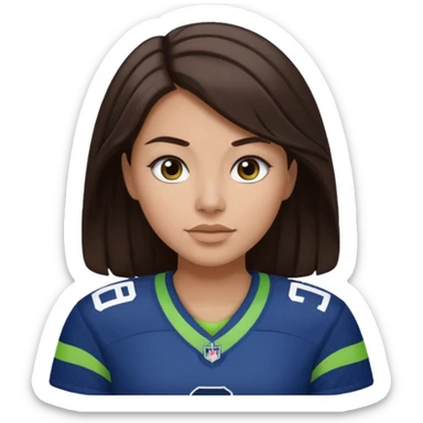 Dark brown hair seahawks fan female sticker