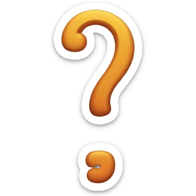 a question mark made with the arms or body of a monster sticker