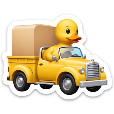 rubber ducky driving a truck sticker