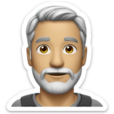 Man aged 40. Short stripped hair and short gray beard sticker