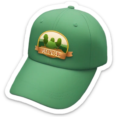 A baseball cap that says treaty oak revival on it  sticker