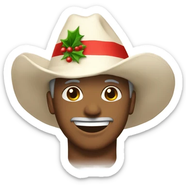 🤗 con sombrero de navidad  sticker