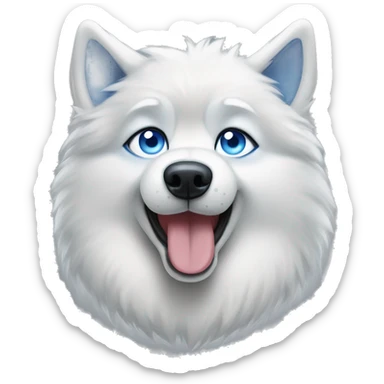 Blue eye fluffy husky  sticker