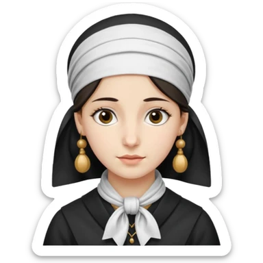 orthodox jewish woman with kerchief tied by neck circa. 1890 make into pretty young sticker